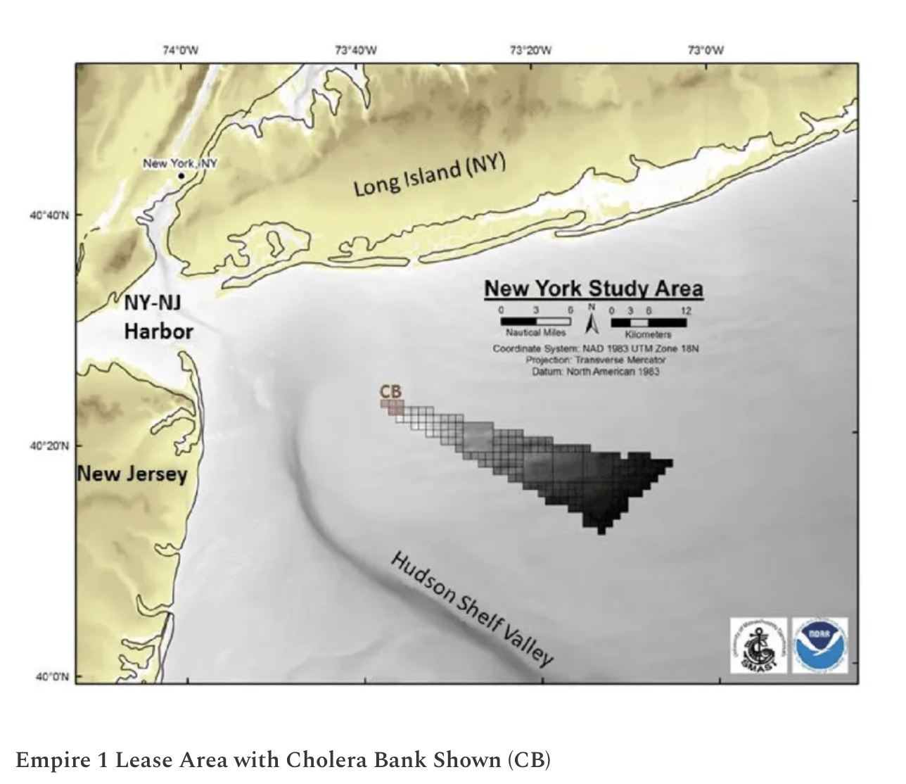 map of Empire Wind 1 offshore development